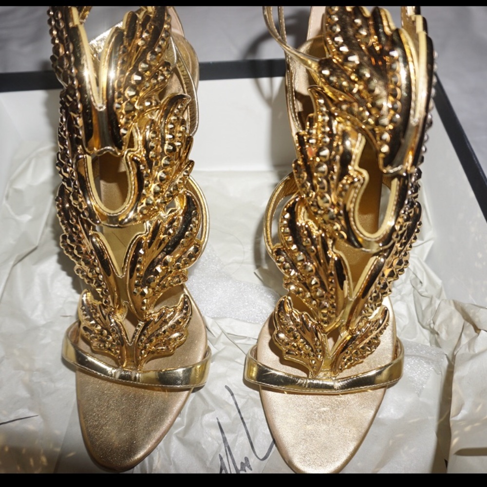 Giussepe Zanotti “coline 110 Gold with strass”